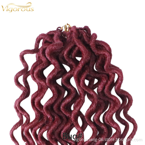 18inch 70g Goddess Locs With Curly Ends Ombre Color Faux Locs Crochet Twist Hair Soft Synthetic Braiding Hair Extension Wavy